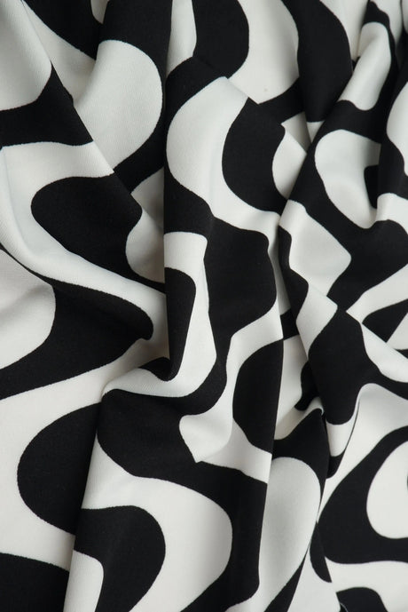 DTY Geometric Print Fabric Soft Stretch Knit, 58/60" Wide