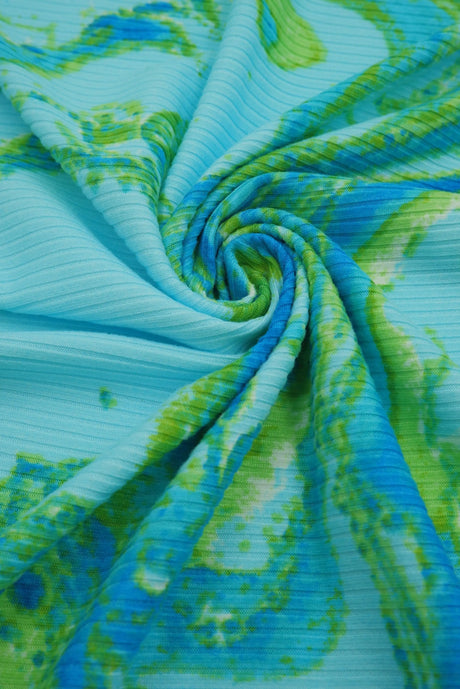 4x2 Yummy Rib Marble Print Fabric Soft Stretch Knit, 58/60" Wide