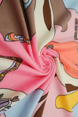 DTY Brushed Floral Fabric, Soft Stretch Flower Knit, 58/60" Wide