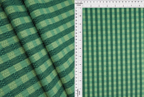 1 Yard Polyester Spandex Yummy Rib Knit Fabric Gingham Checkered Soft Stretch 58/60" Width