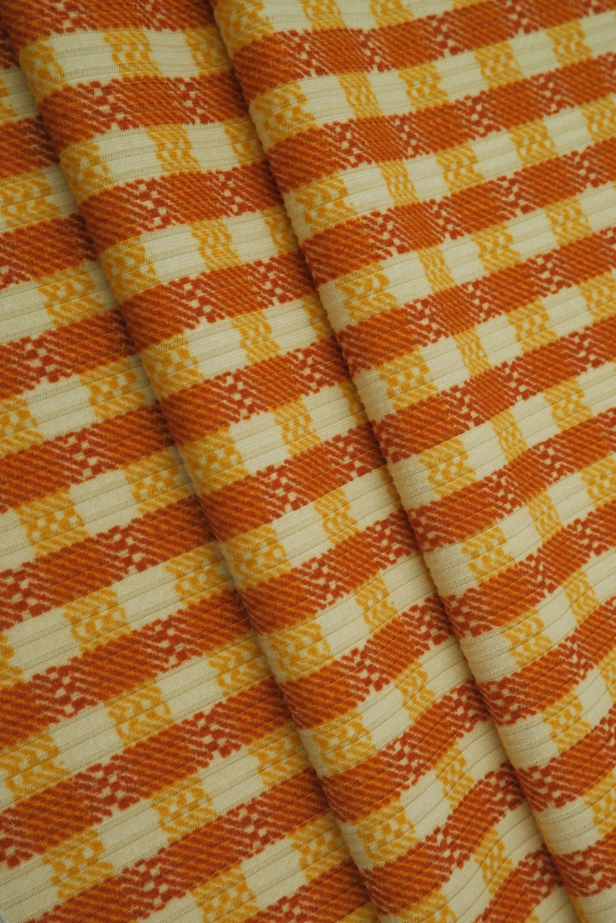 4×2 Yummy Rib Gingham Checkered Knit Soft Stretch Fabric, 87% Polyester 13% Spandex, 58/60'' Wide