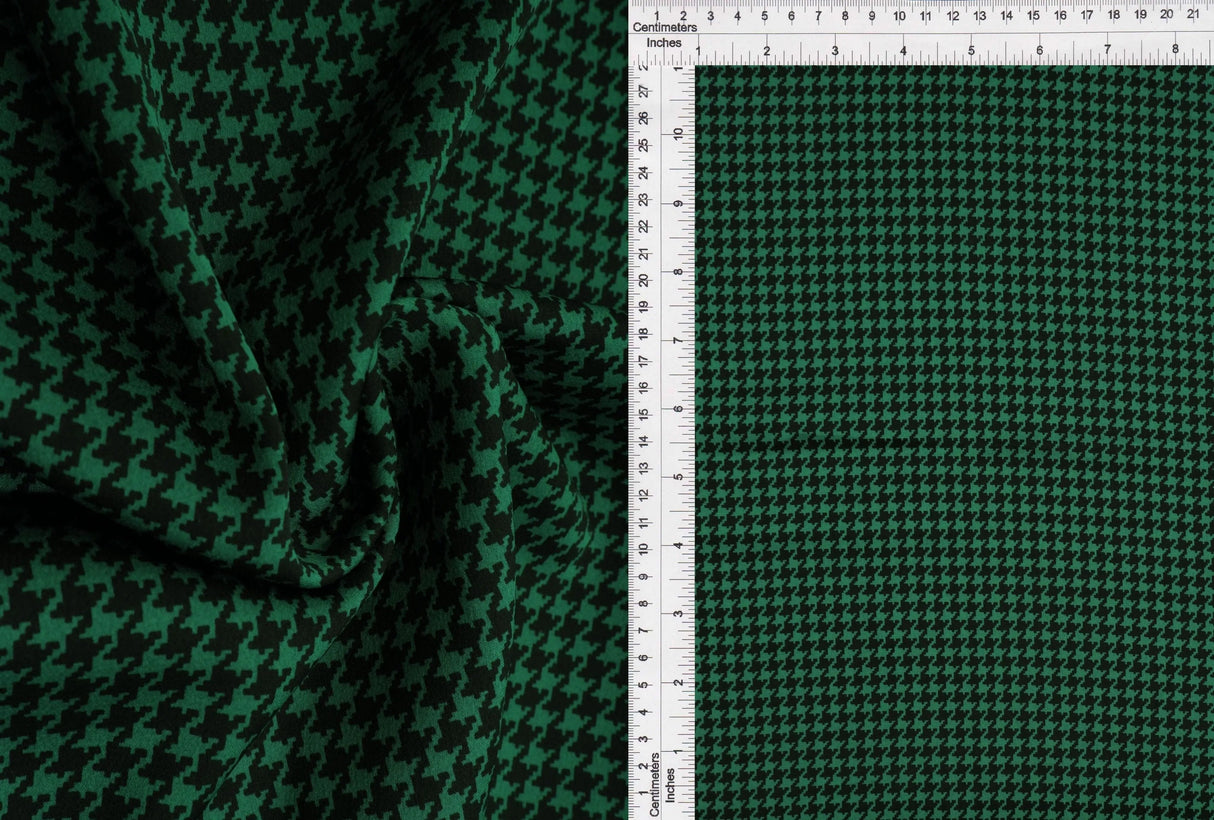 1 Yard Bubble Satin Houndstooth Print Fabric, 58/59? Wide 97% Polyester, 3% Spandex