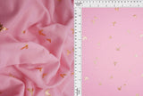 French Terry Bird Foil Fabric Stretch Knit with Foil Print, 58/60" Wide