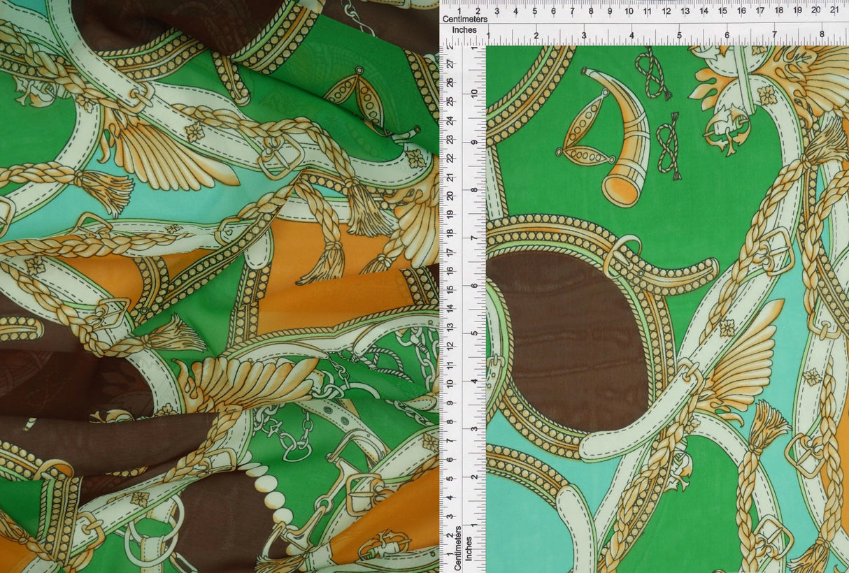 Lightweight Hi Multi Chiffon 57/58? Wide Non Stretch Blouse Print Fabric