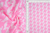 Techno Crepe Knit Fabric Houndstooth Print, Stretchy & Structured 58/60" Wide