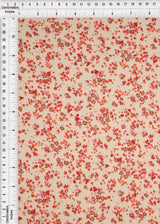 1 Yard Sand & Red Ditsy Floral Brushed DTY Knit Fabric Soft Stretch 58/60" Wide