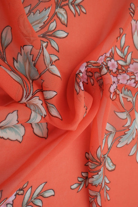 Lightweight Cotton Chiffon 57/58? Wide Semi Sheer in Denim or Orange
