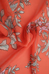Lightweight Cotton Chiffon 57/58? Wide Semi Sheer in Denim or Orange