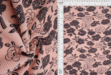 Pleated Geo Floral Fabric 100% Polyester Bodre Interlock, 58/59" Wide, Lightweight Knit