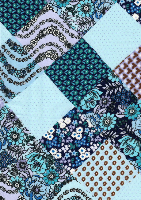 1 Yard Wool Dobby Floral Patchwork Fabric, 57/58? Wide 100% Polyester