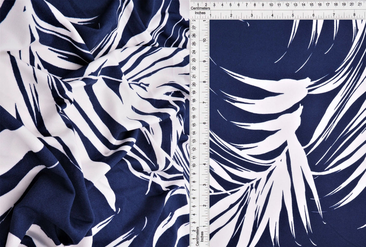 DTY Tropical Print Fabric Stretch Knit Leaf & Floral Design, 58/60" Wide