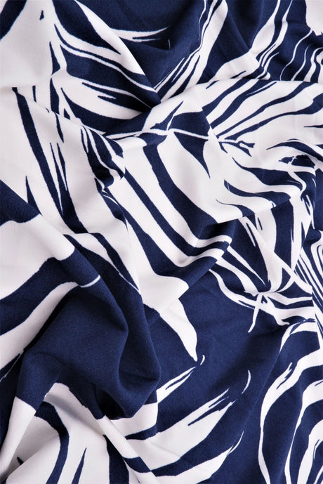 1 Yard Polyester Spandex DTY Brushed Knit Fabric Tropical Print Soft Stretch 58/60" Width