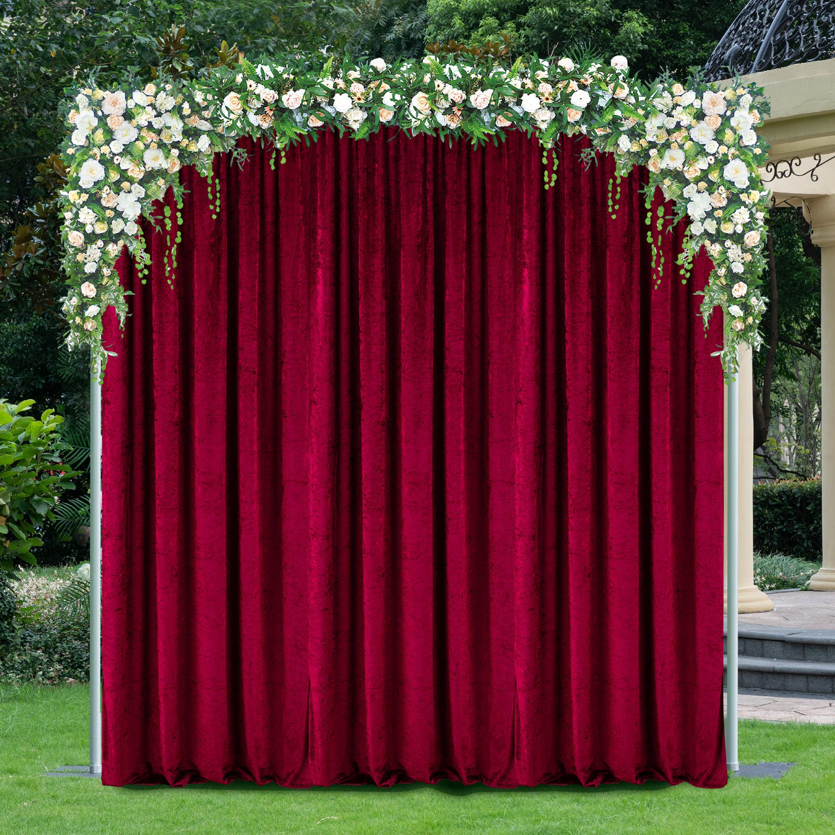 Velvet Backdrop Drape Panel 10 ft x 57 in Burgundy