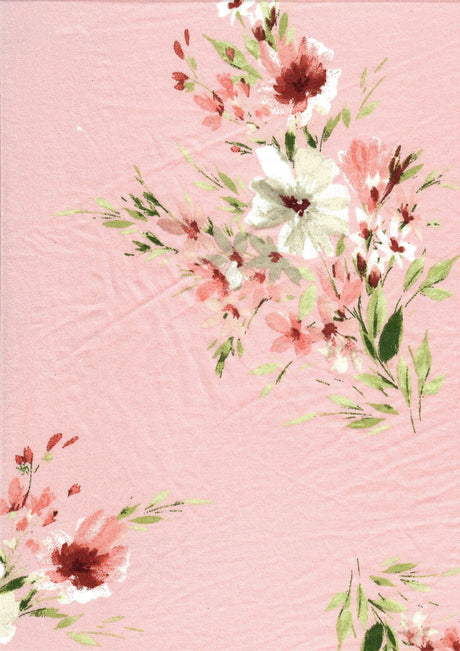 1 Yard Floral DTY Brushed Knit Fabric Soft Stretch Print 58/60 Inches Wide