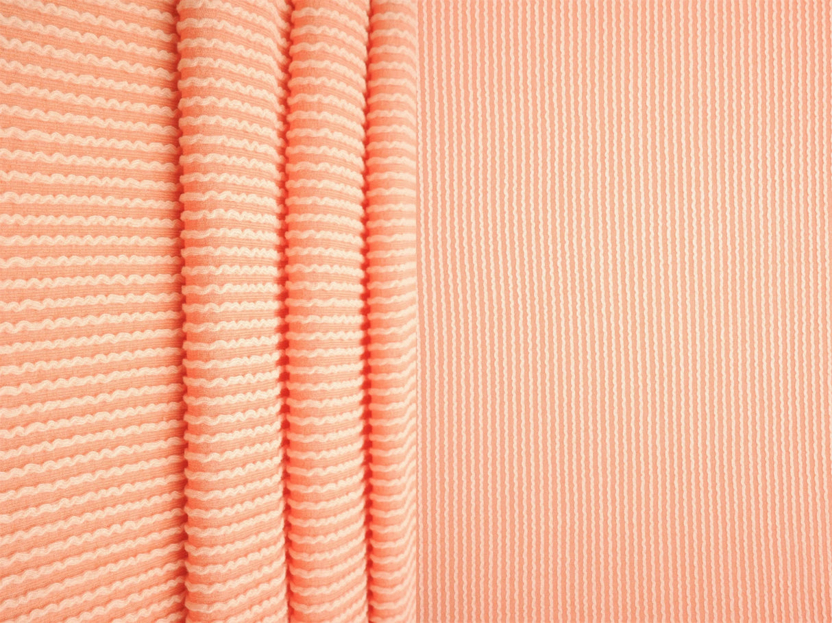 52" Knit Jacquard Rib Fabric 80% Polyester 15% Rayon 5% Spandex 230 GSM by Yard