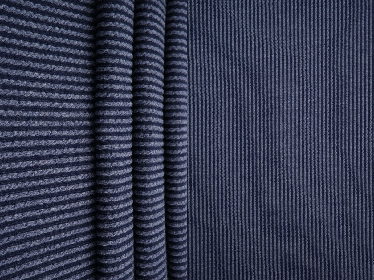 52" Knit Jacquard Rib Fabric 80% Polyester 15% Rayon 5% Spandex 230 GSM by Yard