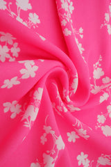 1 Yard Wool Dobby Floral Print Fabric, 58/59? Wide 100% Polyester
