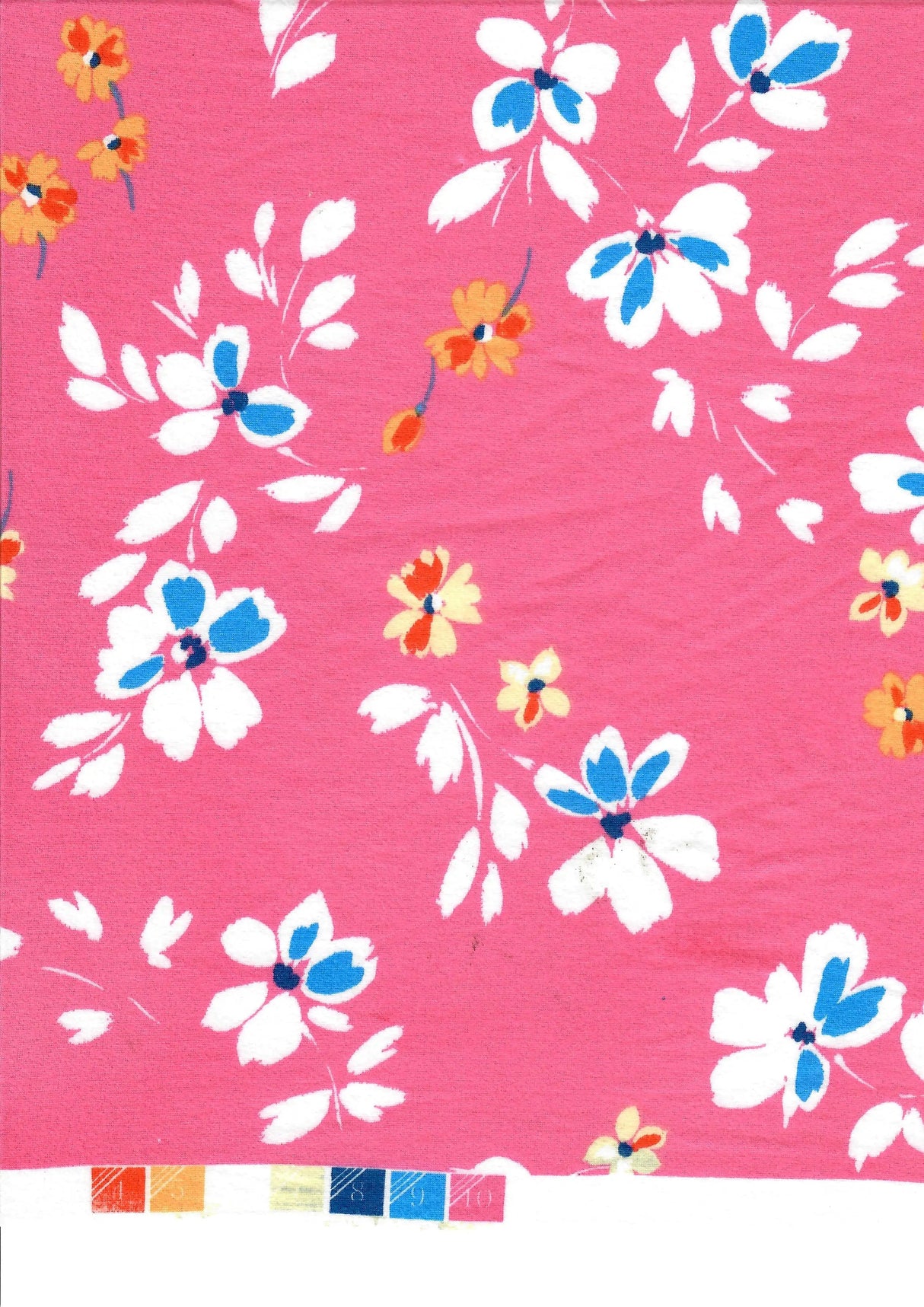 1 Yard Hot Pink Floral Brushed DTY Knit Fabric Soft Stretch Material 58/59" Wide