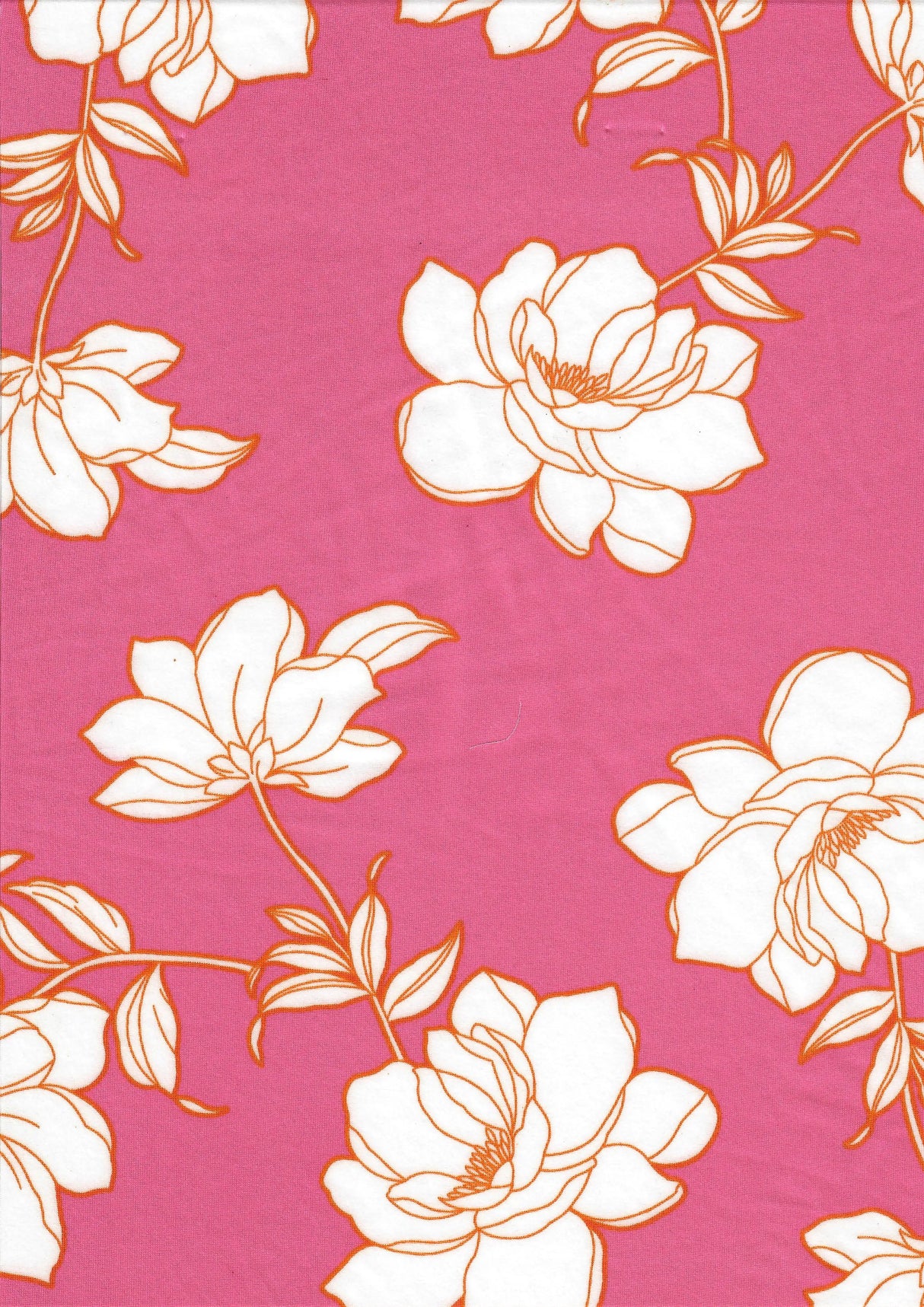 1 Yard Pink Hot Floral DTY Brushed Knit Fabric Stretch Soft Print 58/60 Inches Wide