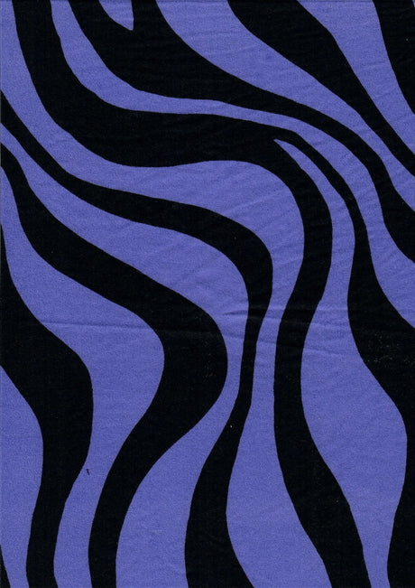 DTY Brushed Zebra Print Fabric, Stretch Animal Knit, 58/60" Wide Lightweight