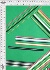 1 Yard DTY Multi Stripe Geo Print Brushed Knit Fabric Lightweight Polyester Spandex 58/59 Inch Wide Stretch Material