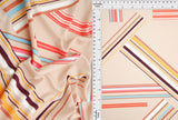 DTY Multi Stripe Geo Print Fabric 1 Yard Soft Stretch Lightweight Drape 58/59" Wide