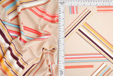 DTY Multi Stripe Geo Print Fabric 1 Yard Soft Stretch Lightweight Drape 58/59" Wide