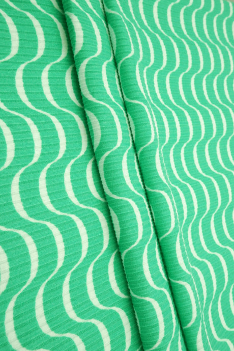 4x2 Yummy Rib Abstract Print Knit Soft & Lightweight Stretch Fabric, 58/60" Wide
