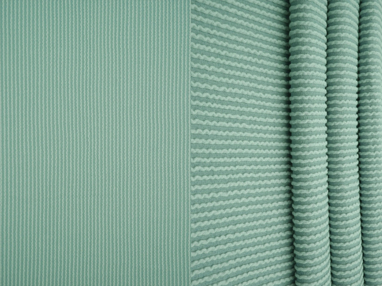 52" Knit Jacquard Rib Fabric 80% Polyester 15% Rayon 5% Spandex 230 GSM by Yard