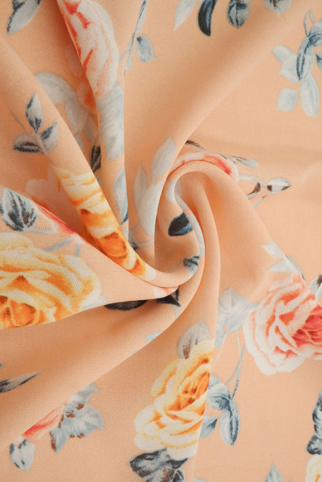 1 Yard Cey Flower Print Fabric, 58/59? Wide 100% Polyester