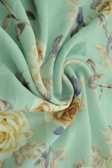 1 Yard Cey Flower Print Fabric, 58/59? Wide 100% Polyester