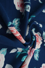 1 Yard 100% Polyester Cey Floral Print Fabric 58/59 Inches Wide