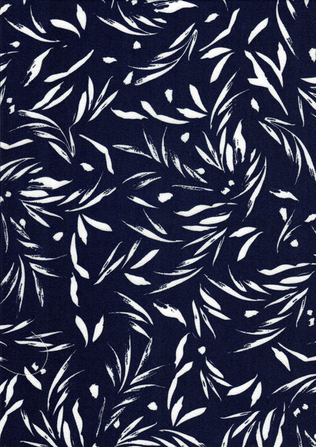 Cey Leaf Print Fabric 1 Yard Lightweight Drapey Polyester 58/59" Wide