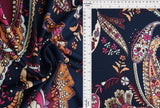 1 Yard DTY Paisley Print Stretch Knit Fabric 58/60 Inch Wide