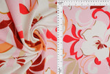 1 Yard Korean ITY Floral Print Knit Fabric 200 GSM, 58/60? Wide Polyester Spandex Blend Pink