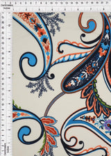 1 Yard Korean ITY Paisley Print Knit Fabric 200 GSM, 58/60'' Wide Polyester Spandex Blend