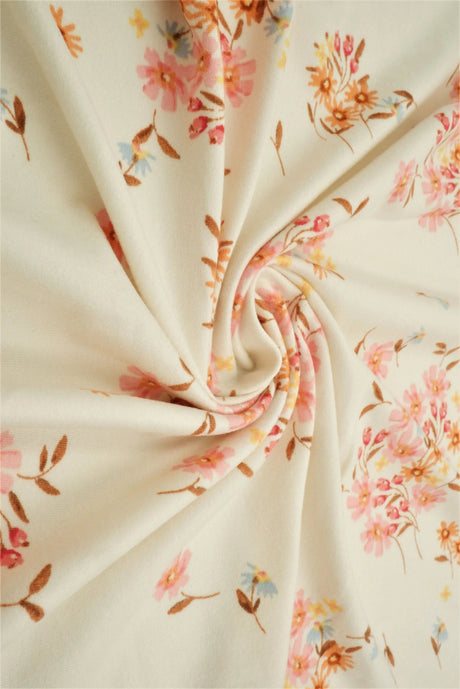 Ditsy Floral Print Brushed DTY Knit Fabric 96% Polyester 58/60" Wide