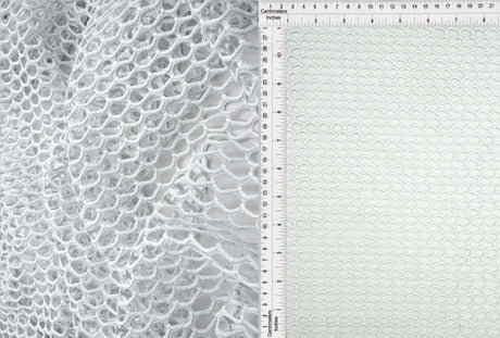 1 Yard Lurex Fishnet Mesh Fabric, 58/60'' Wide Polyester Spandex Blend