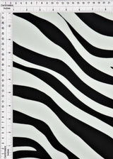 1 Yard Black Ivory Zebra Print Brushed DTY Knit Fabric 58/60" Wide