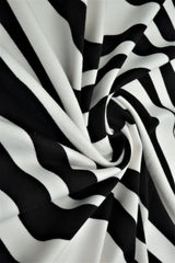 1 Yard Brushed Zebra DTY Knit Stretch Fabric 58/60 Inch Wide Soft Cozy Animal Print for Trendy Outfits & DIY Sewing