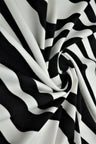 1 Yard Black Ivory Zebra Print Brushed DTY Knit Fabric 58/60" Wide