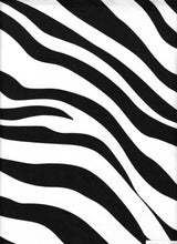 1 Yard Brushed DTY Zebra Print Knit Fabric 170 GSM, 58/60'' Wide Polyester Spandex Blend Black/Ivory
