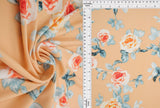 1 Yard Korean ITY Floral Knit Fabric, 58/60'' Wide Polyester Spandex Blend