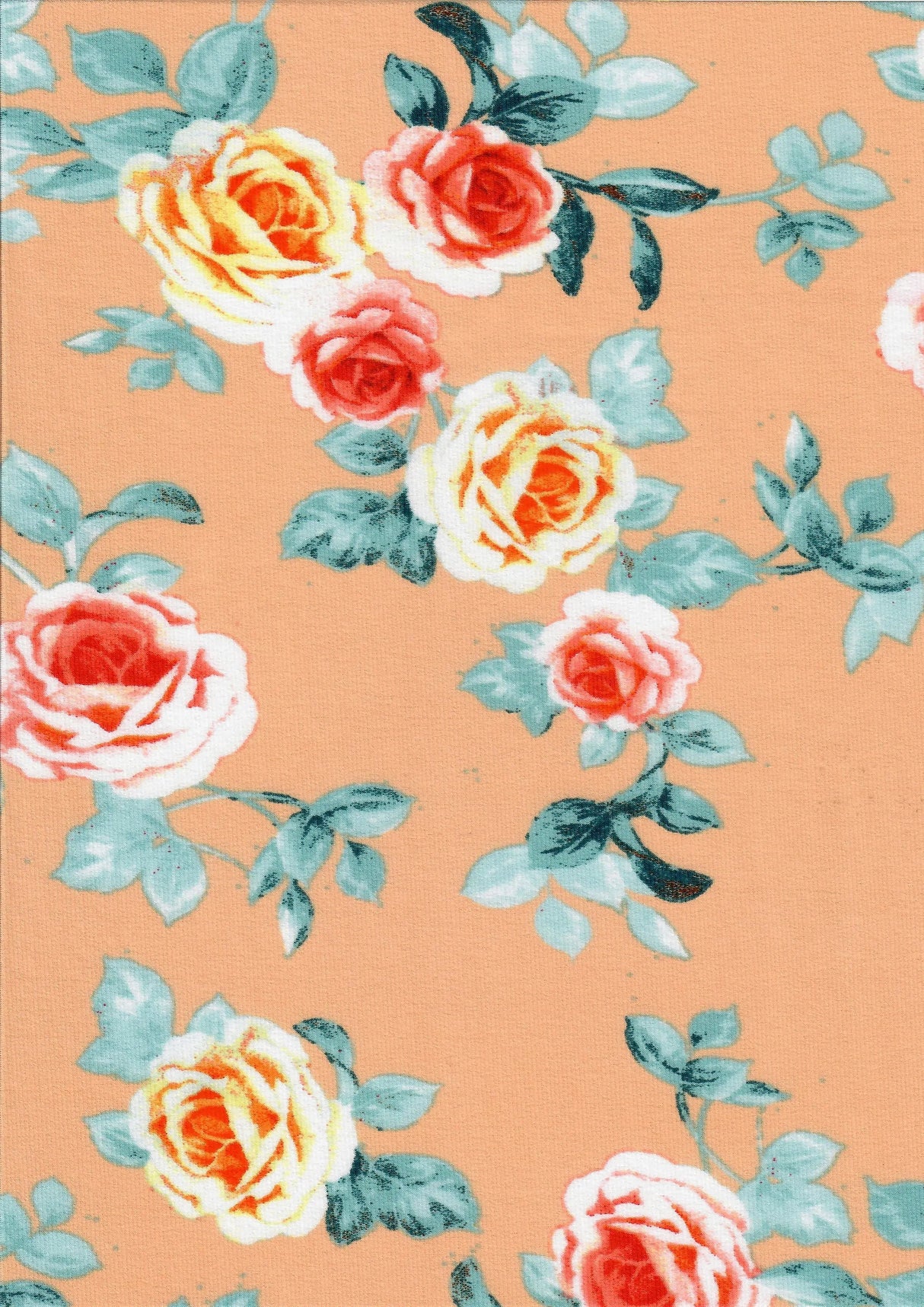 1 Yard Soft Korean ITY Floral Stretch Knit Fabric | 58/60 Inch Wide Elegant Drapey Material for Stylish Dresses & DIY Sewing