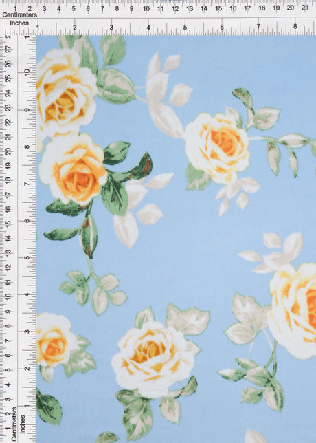 1 Yard Korean ITY Floral Print Knit Fabric 200 GSM, 58/60'' Wide Polyester Spandex Blend