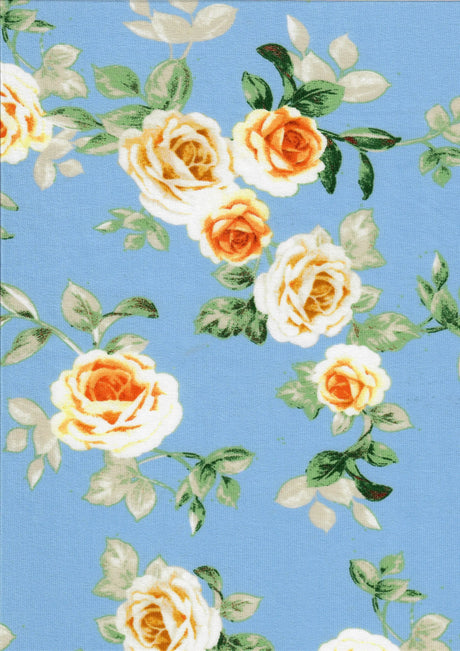 1 Yard Korean ITY Floral Knit Fabric, 58/60? Wide Polyester Spandex Blend