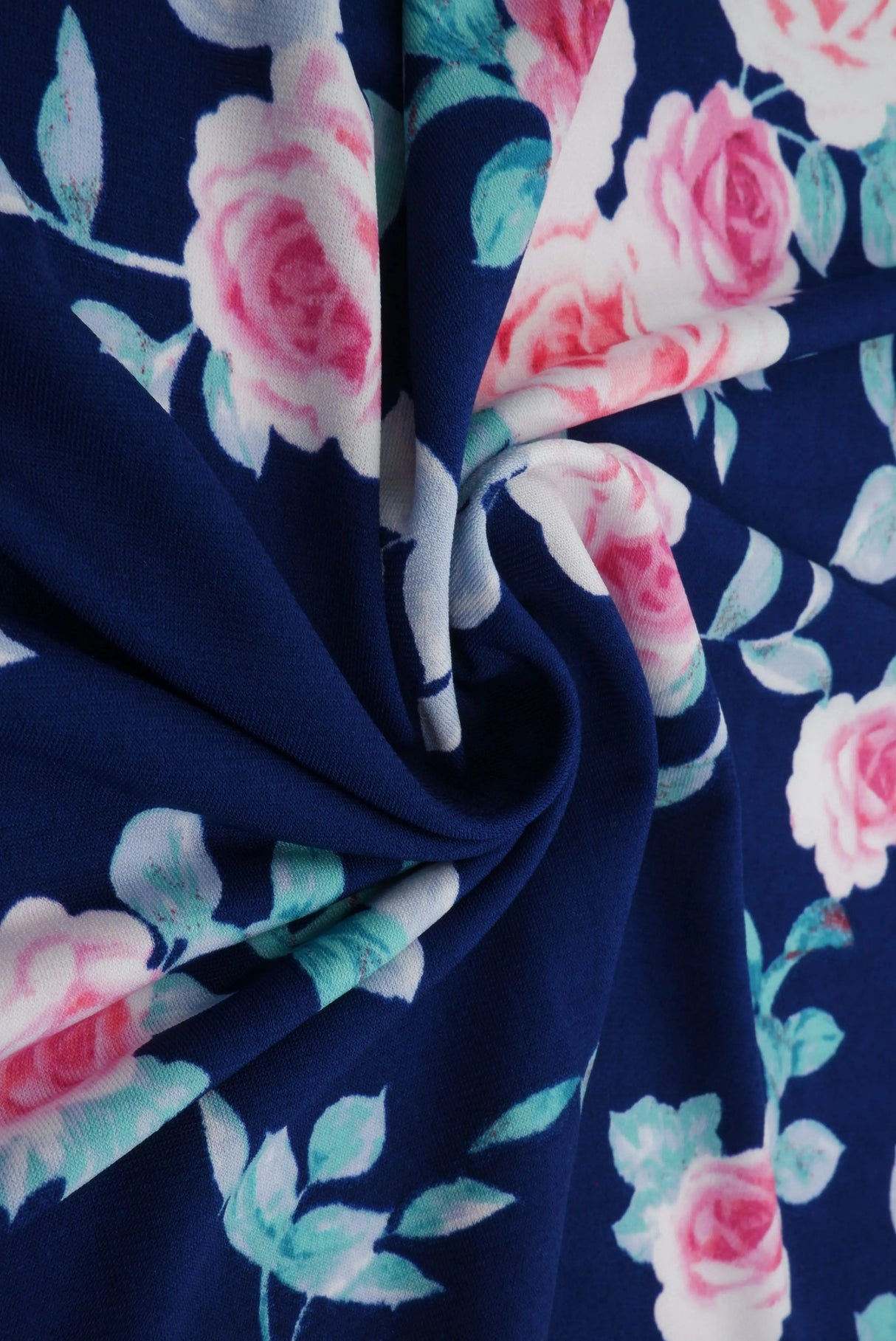 1 Yard Soft Korean ITY Floral Stretch Knit Fabric | 58/60 Inch Wide Elegant Drapey Material for Stylish Dresses & DIY Sewing