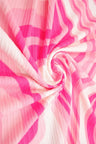 8x3 Yummy Rib Abstract Tie Dye Knit Fabric, Soft Stretch Polyester Spandex 58/60” Wide
