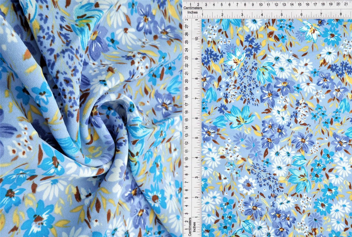 100% Polyester Cey Ditsy Floral Print Fabric Lightweight Woven 58/59” Wide