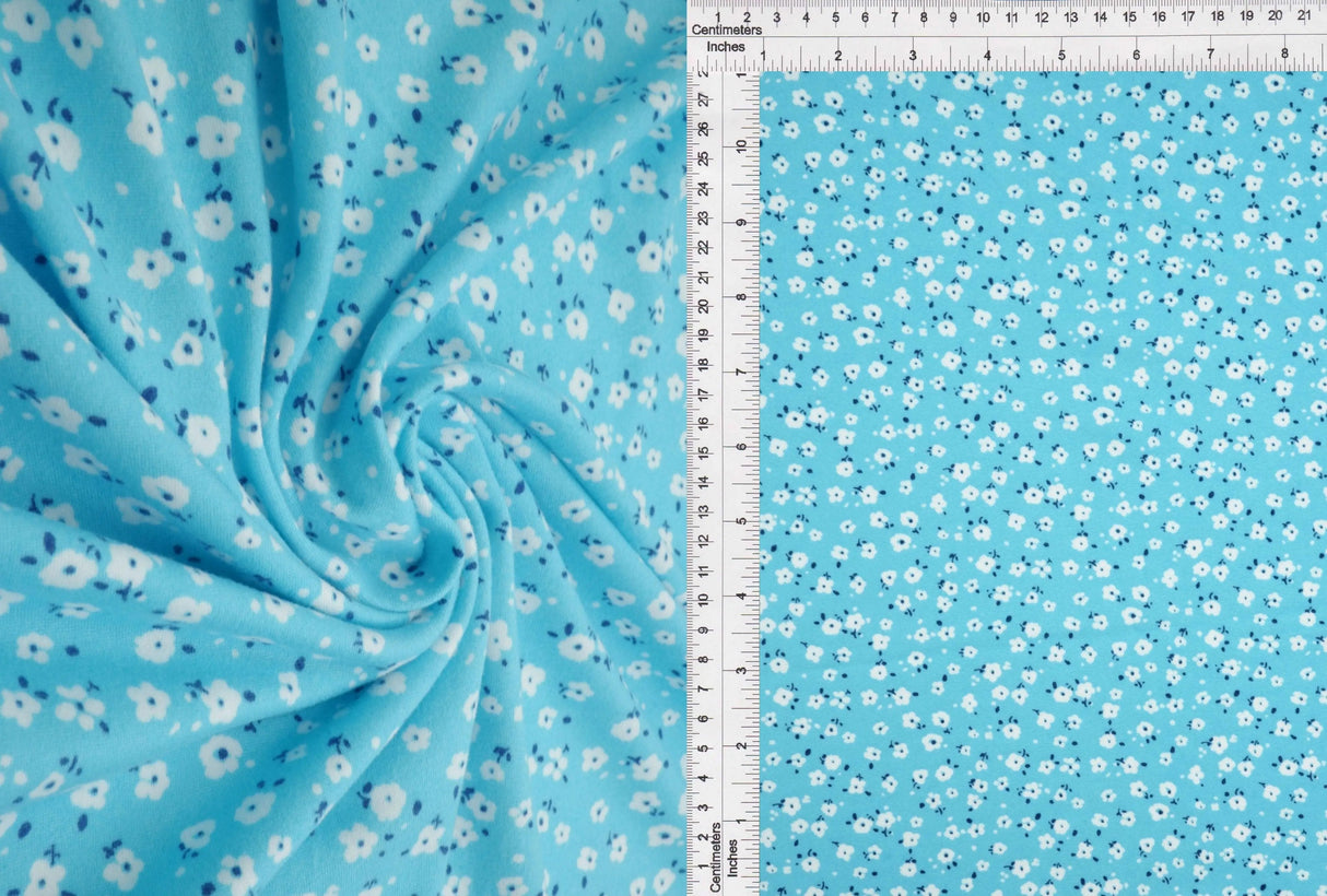 Ditsy Floral Print Brushed DTY Knit Fabric 96% Polyester 58/60" Wide